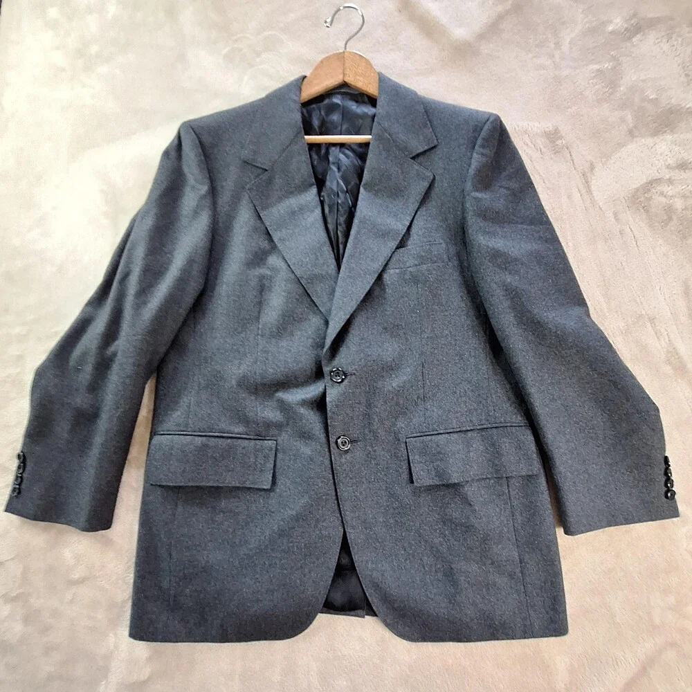 Louis Roth Blazer Mens 41S Gray Wool Two Button Sport Coat Jacket Tailored USA